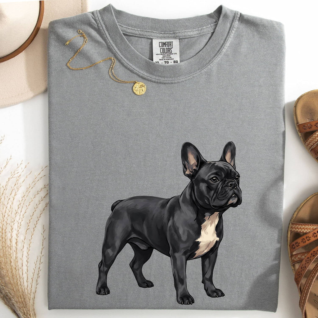 French Bulldog Shirt Dog Fauna Gift Women Detailed Tee Bulldog T-Shirt Dog Fan Animal Graphic Design Clean Canine Tshirt