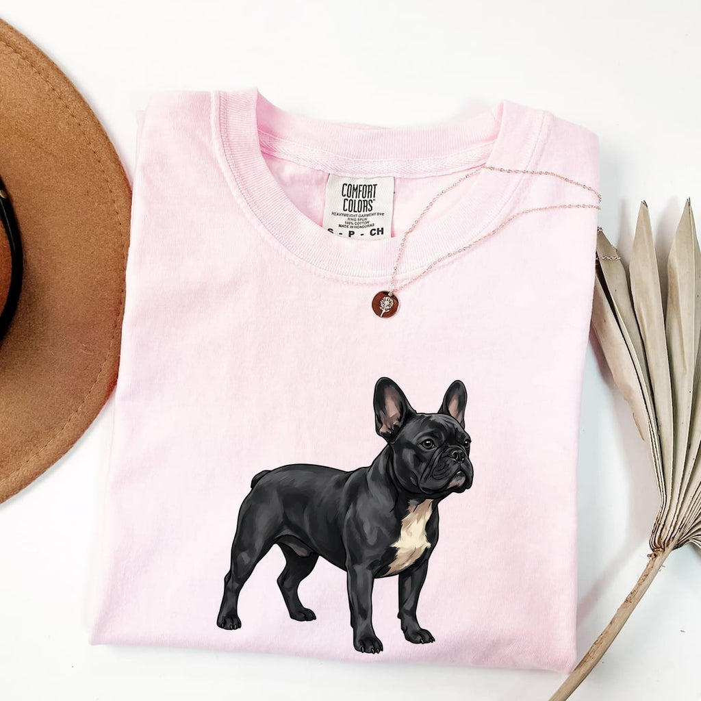 French Bulldog Shirt Dog Fauna Gift Women Detailed Tee Bulldog T-Shirt Dog Fan Animal Graphic Design Clean Canine Tshirt