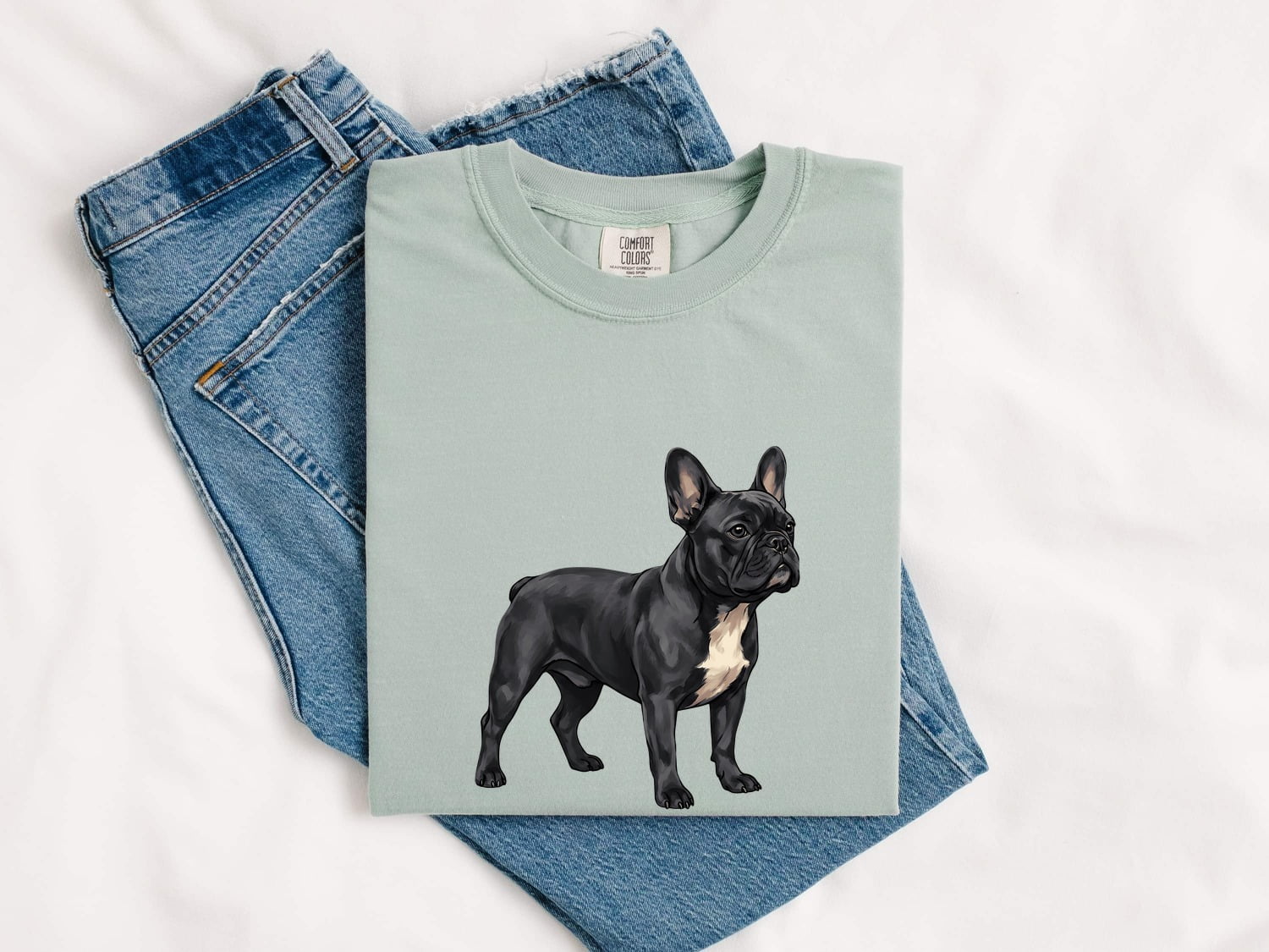 French Bulldog Shirt Dog Fauna Gift Women Detailed Tee Bulldog T-Shirt Dog Fan Animal Graphic Design Clean Canine Tshirt