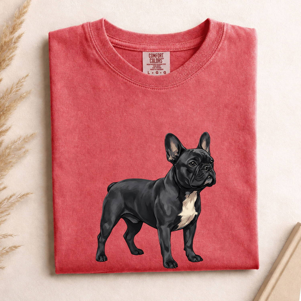 French Bulldog Shirt Dog Fauna Gift Women Detailed Tee Bulldog T-Shirt Dog Fan Animal Graphic Design Clean Canine Tshirt