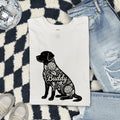Labrador Retriever Shirt Dog Plants Gift Women Flower Tee Labrador T-Shirt Dog Fan Floral Tshirt Botanical Graphic Contemporary Hortensia