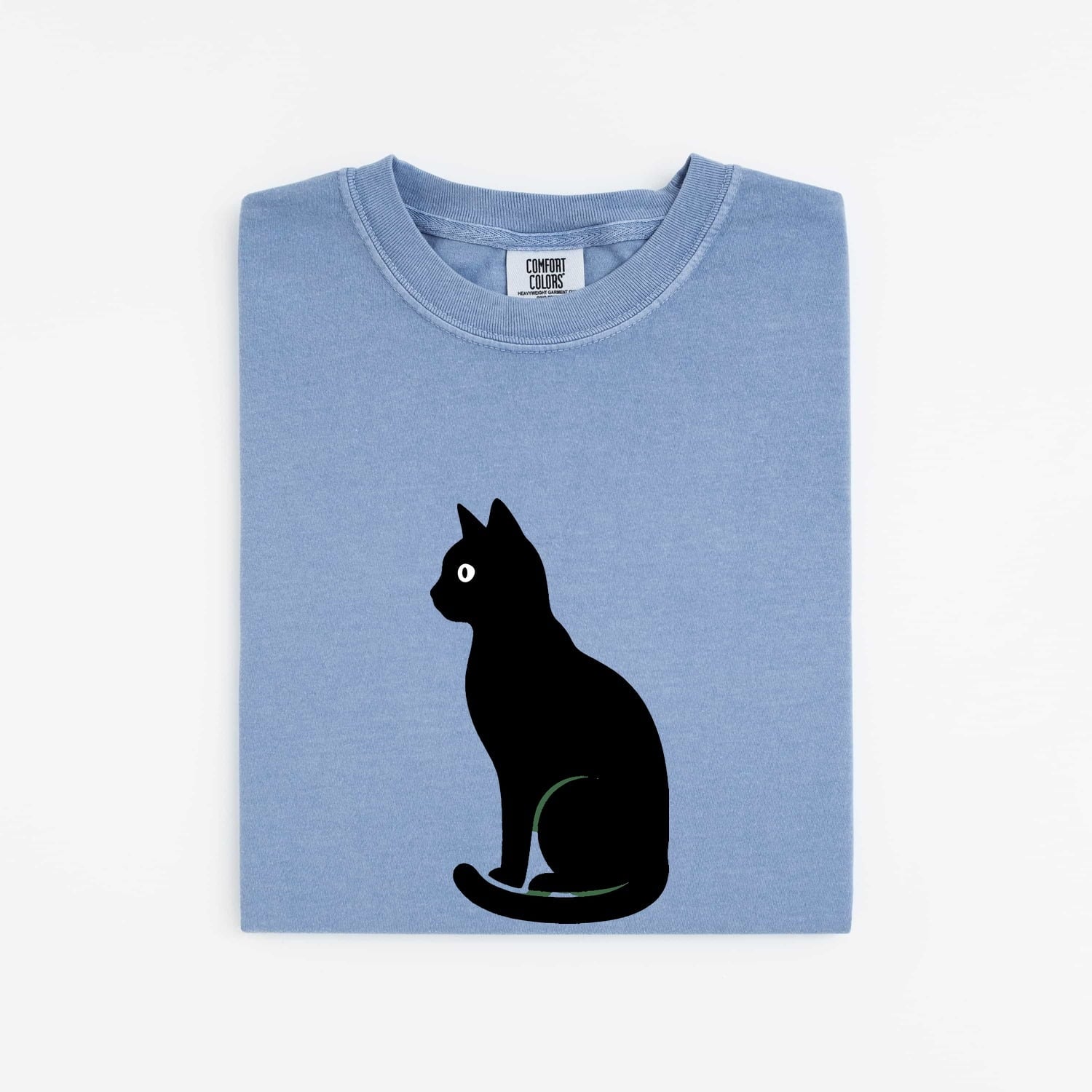 Ebony Cat Shirt Cat Companion Gift Women Plain Tee Black Cat T-Shirt Cat Fan Simple Tshirt Friend Graphic Trendy Form Tshirt