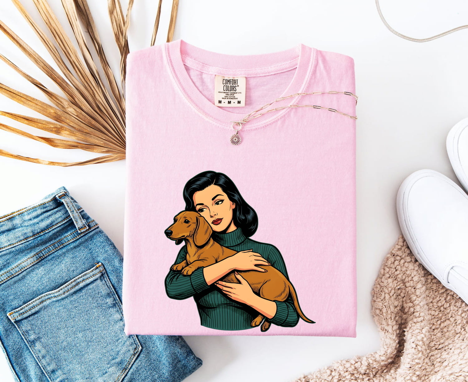 Dachshund Hug Shirt Dog Animals Gift Women Cartoon Tee Wiener Dog T-Shirt Dog Fan Doodle Graphic Tshirt Retro Girl Tshirt