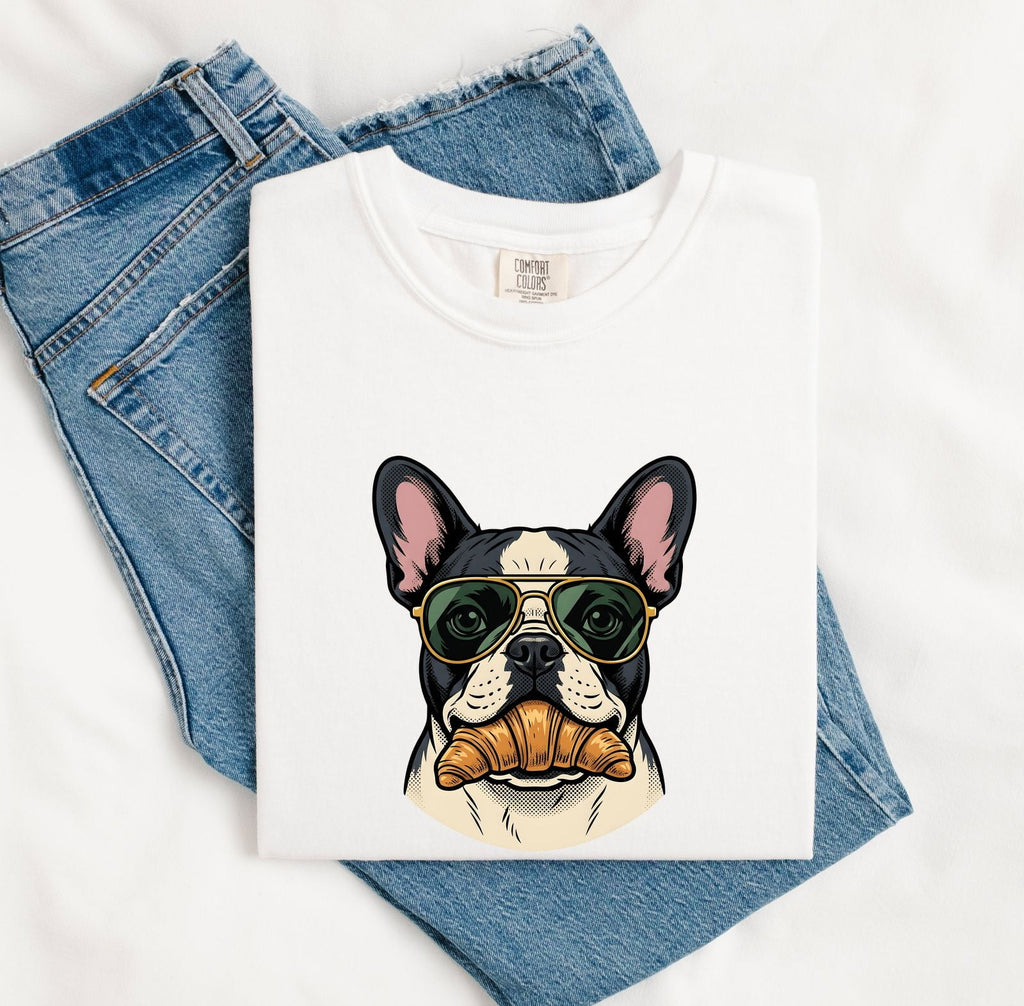 French Bulldog Shirt Dog Snacks Gift Women Graphic Tee Bulldog T-Shirt Dog Fan Puppy Tshirt Snack Design Vintage Sunglasses Tshirt