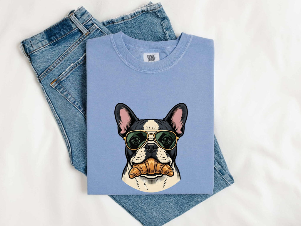 French Bulldog Shirt Dog Snacks Gift Women Graphic Tee Bulldog T-Shirt Dog Fan Puppy Tshirt Snack Design Vintage Sunglasses Tshirt
