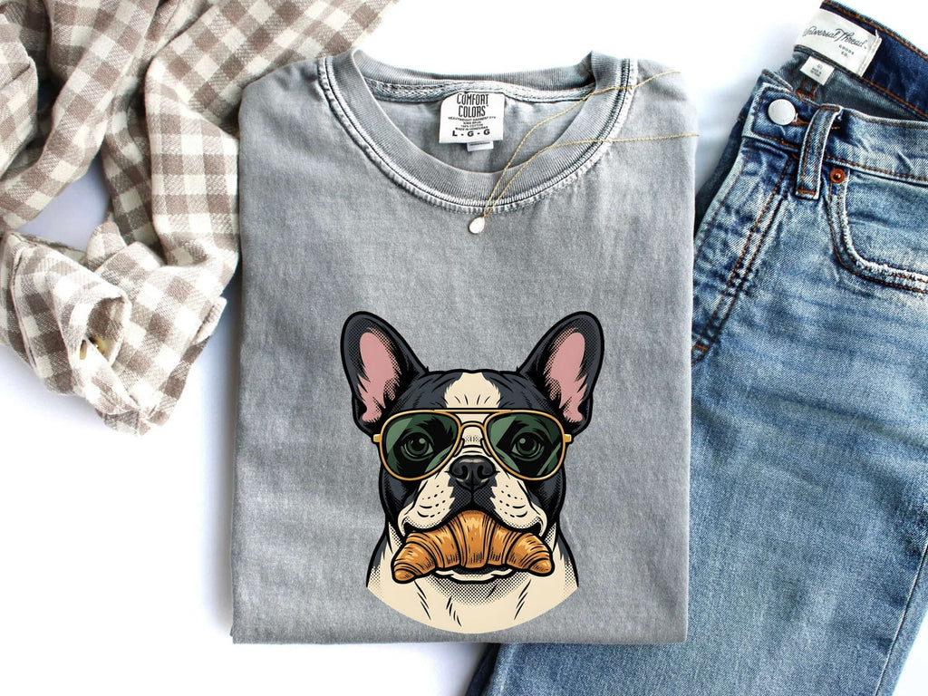 French Bulldog Shirt Dog Snacks Gift Women Graphic Tee Bulldog T-Shirt Dog Fan Puppy Tshirt Snack Design Vintage Sunglasses Tshirt