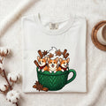 Corgi Cup Shirt Dog Espresso Gift Women Kawaii Tee Mug T-Shirt Dog Fan Coffee Tshirt Coffee Graphic Comic Froth Tshirt