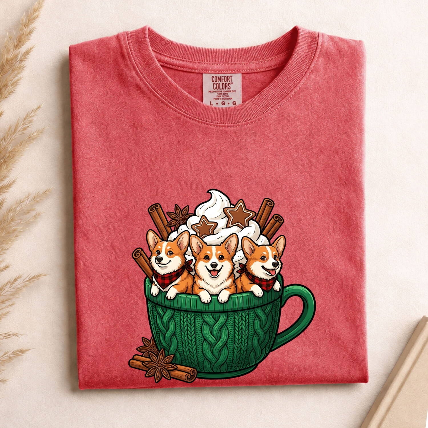 Corgi Cup Shirt Dog Espresso Gift Women Kawaii Tee Mug T-Shirt Dog Fan Coffee Tshirt Coffee Graphic Comic Froth Tshirt