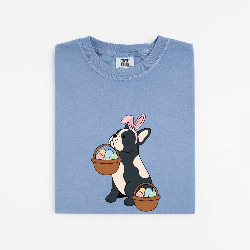 French Bulldog Shirt Easter Dog Gift Women Cartoon Tee Bouledogue Francais T-Shirt Easter Fan Pug Graphic Kawaii Easter Basket Tshirt