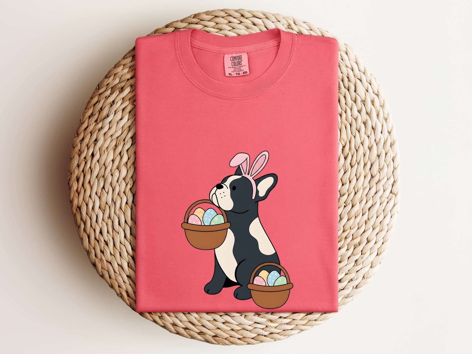 French Bulldog Shirt Easter Dog Gift Women Cartoon Tee Bouledogue Francais T-Shirt Easter Fan Pug Graphic Kawaii Easter Basket Tshirt