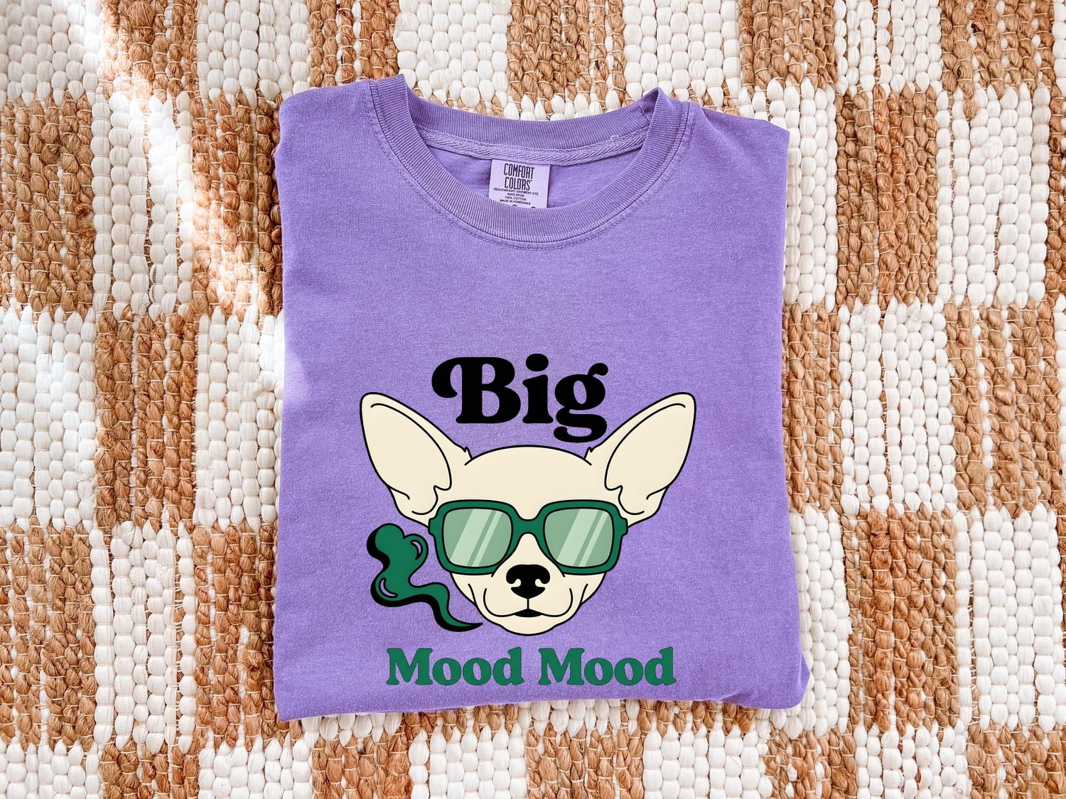 Chihuahua Glasses Shirt Dog Humor Gift Women Comic Tee Dog T-Shirt Dog Fan Cartoon Tshirt Funny Graphic Classic Smoke Tshirt
