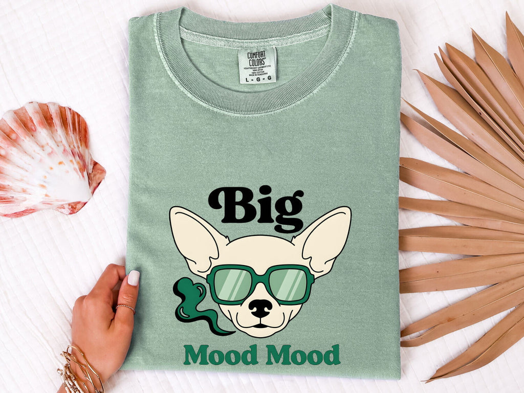 Chihuahua Glasses Shirt Dog Humor Gift Women Comic Tee Dog T-Shirt Dog Fan Cartoon Tshirt Funny Graphic Classic Smoke Tshirt
