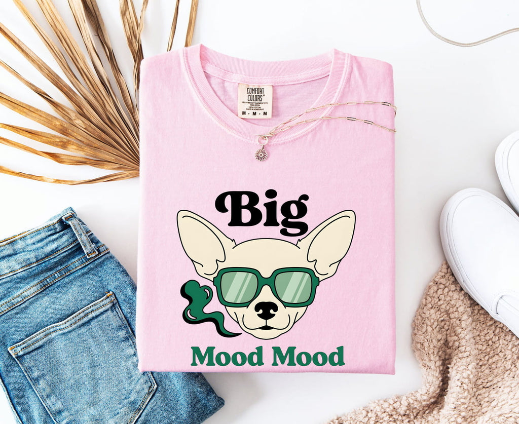 Chihuahua Glasses Shirt Dog Humor Gift Women Comic Tee Dog T-Shirt Dog Fan Cartoon Tshirt Funny Graphic Classic Smoke Tshirt