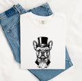 French Bulldog Shirt Dog Fauna Gift Women Sketch Tee Bulldog T-Shirt Dog Fan Puppy Tshirt Wildlife Graphic Cartoon Top Hat Tshirt