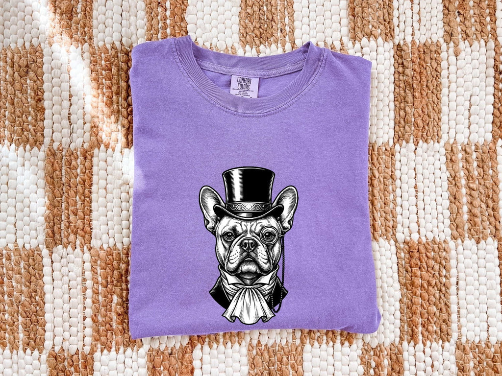 French Bulldog Shirt Dog Fauna Gift Women Sketch Tee Bulldog T-Shirt Dog Fan Puppy Tshirt Wildlife Graphic Cartoon Top Hat Tshirt