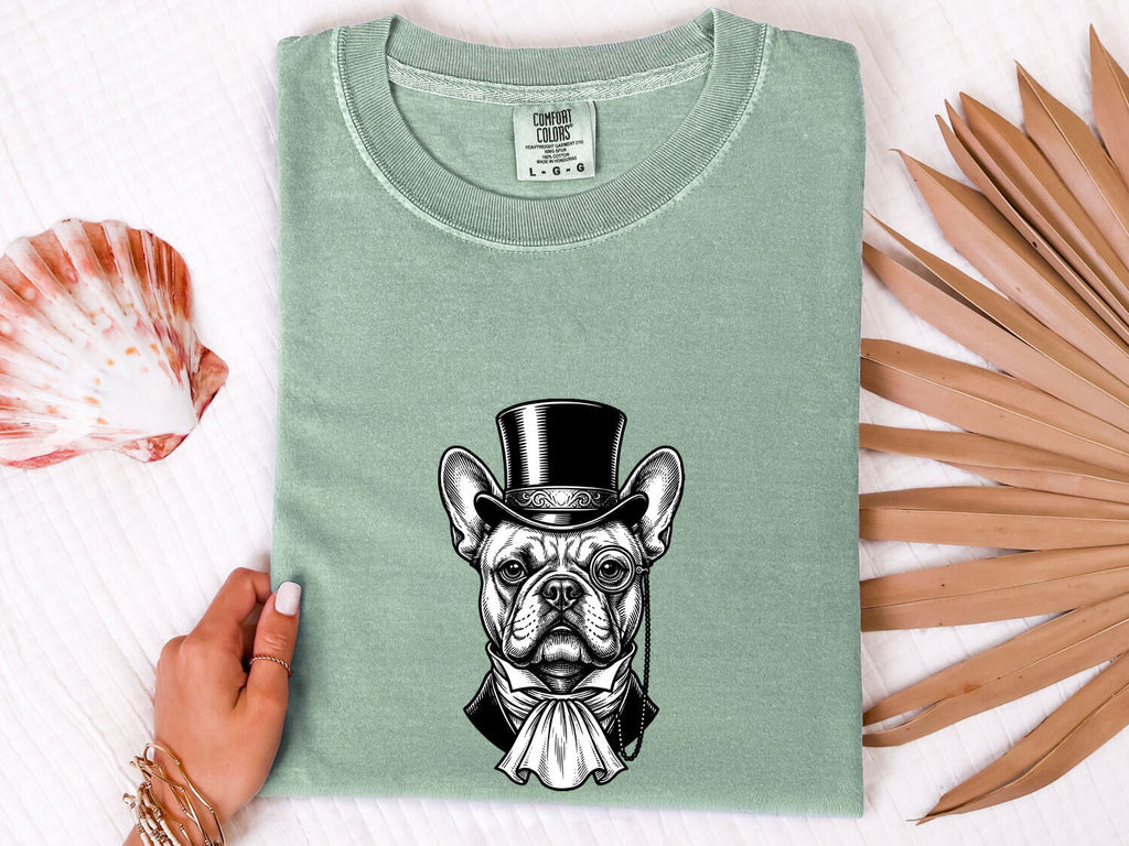 French Bulldog Shirt Dog Fauna Gift Women Sketch Tee Bulldog T-Shirt Dog Fan Puppy Tshirt Wildlife Graphic Cartoon Top Hat Tshirt