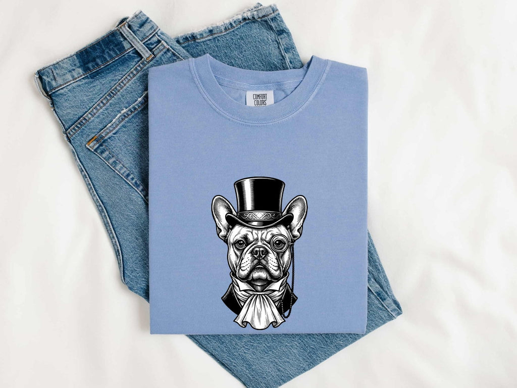 French Bulldog Shirt Dog Fauna Gift Women Sketch Tee Bulldog T-Shirt Dog Fan Puppy Tshirt Wildlife Graphic Cartoon Top Hat Tshirt