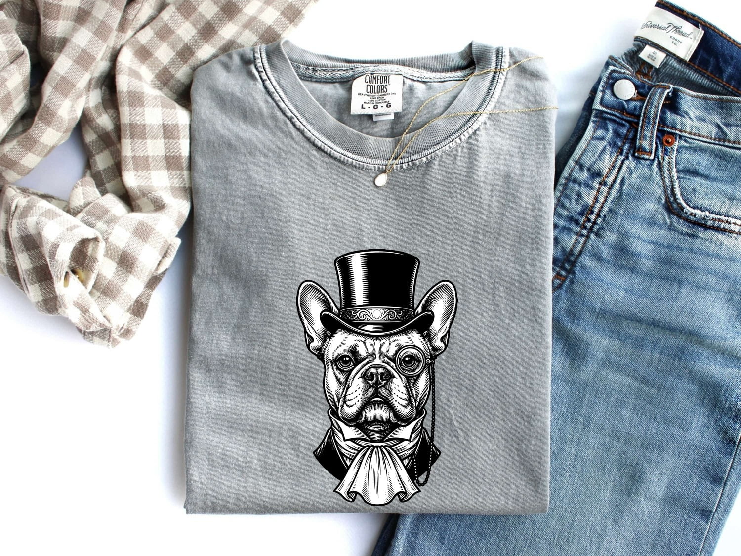 French Bulldog Shirt Dog Fauna Gift Women Sketch Tee Bulldog T-Shirt Dog Fan Puppy Tshirt Wildlife Graphic Cartoon Top Hat Tshirt