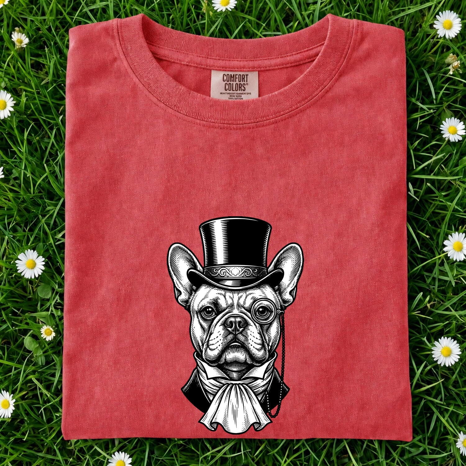 French Bulldog Shirt Dog Fauna Gift Women Sketch Tee Bulldog T-Shirt Dog Fan Puppy Tshirt Wildlife Graphic Cartoon Top Hat Tshirt