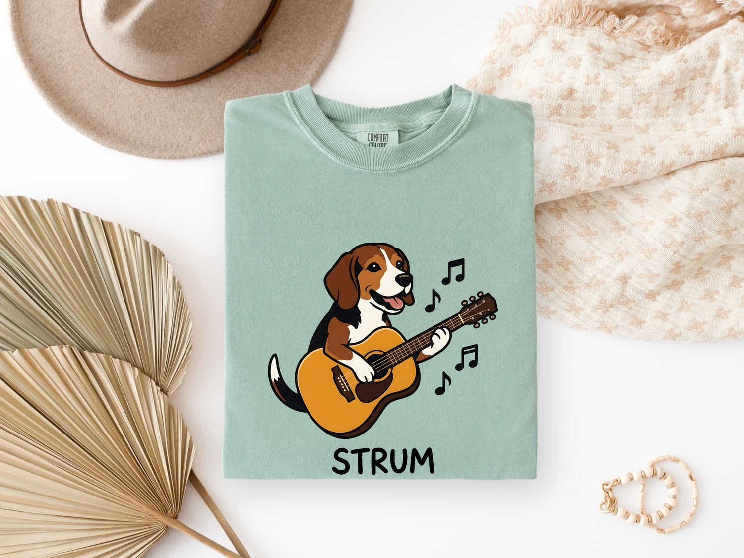 Beagle Guitar Shirt Dog Bands Gift Women Caricature Tee Guitar T-Shirt Dog Fan Cartoon Tshirt Music Graphic Classic Sound Icons Tshirt