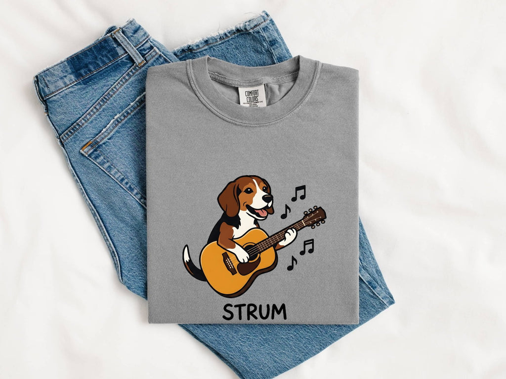 Beagle Guitar Shirt Dog Bands Gift Women Caricature Tee Guitar T-Shirt Dog Fan Cartoon Tshirt Music Graphic Classic Sound Icons Tshirt
