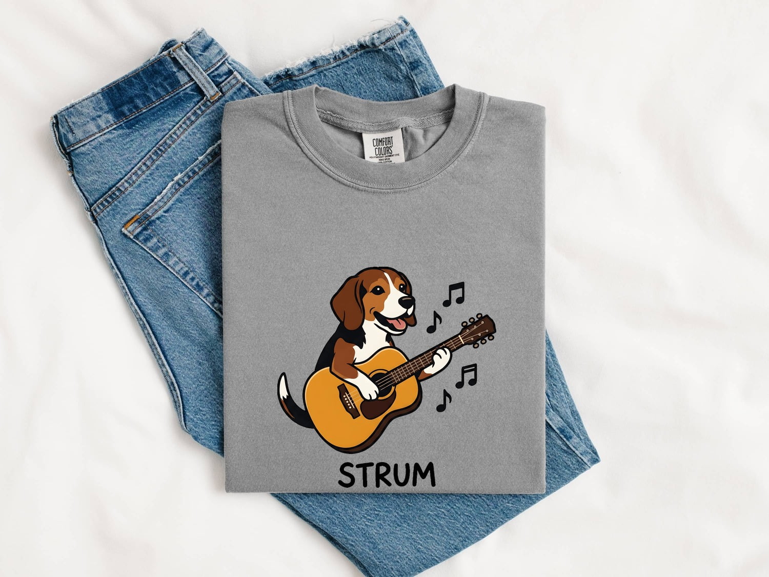 Beagle Guitar Shirt Dog Bands Gift Women Caricature Tee Guitar T-Shirt Dog Fan Cartoon Tshirt Music Graphic Classic Sound Icons Tshirt