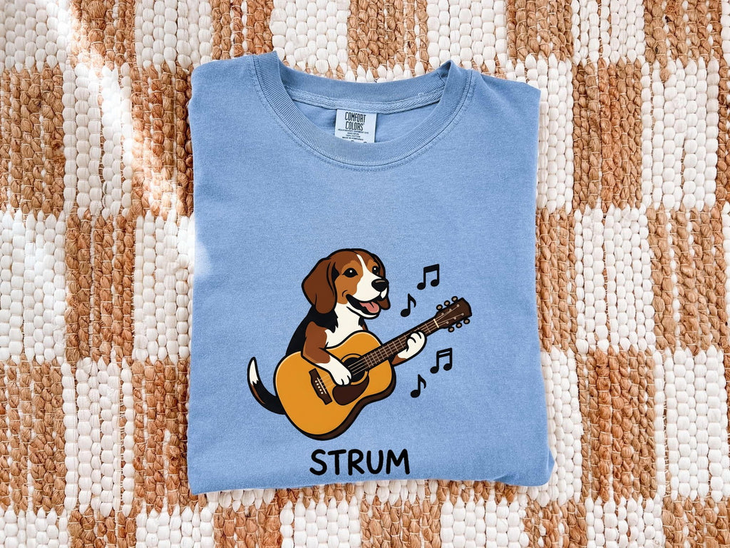 Beagle Guitar Shirt Dog Bands Gift Women Caricature Tee Guitar T-Shirt Dog Fan Cartoon Tshirt Music Graphic Classic Sound Icons Tshirt
