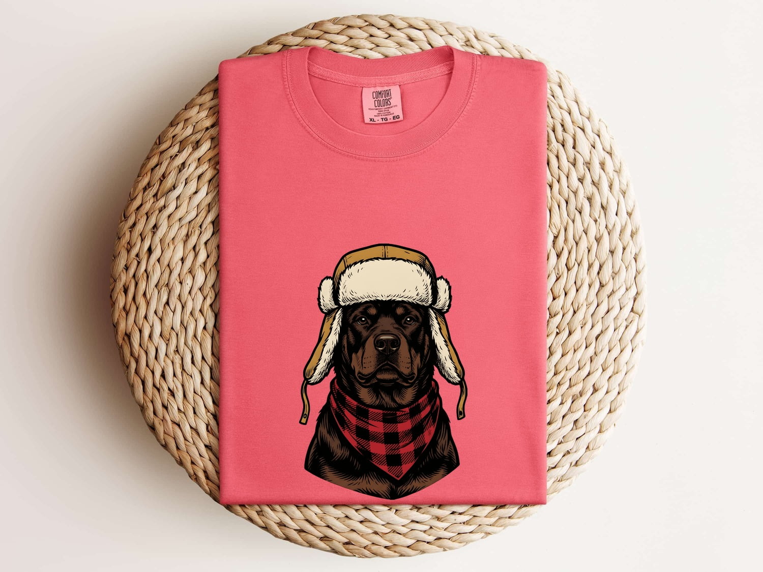 Rottweiler Dog Shirt Dog Outdoors Gift Women Vintage Tee Rottweiler T-Shirt Dog Fan Retro Tshirt Adventure Graphic Hand Drawn Trapper Hat