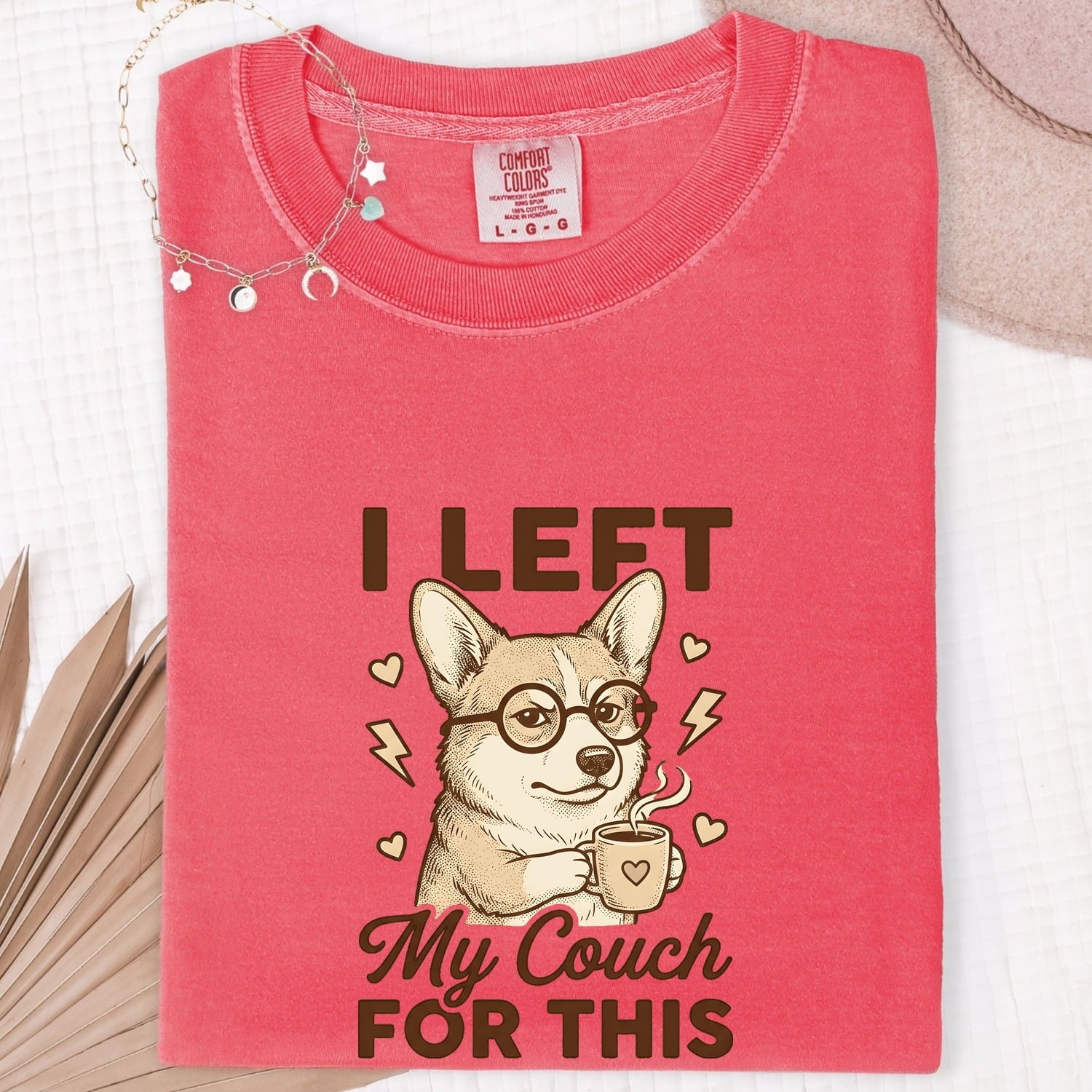 Corgi Dog Shirt Cute Mocha Gift Women Line Art Tee Pembroke Welsh Corgi T-Shirt Adorable Fan Simple Illustration Graphic Coffee Design
