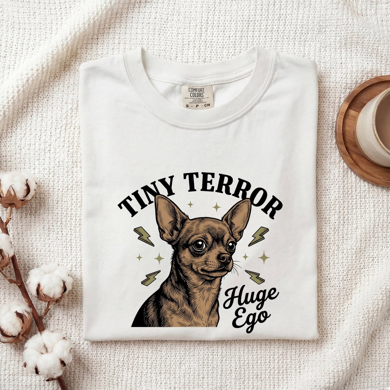Chihuahua Puppy Shirt Dog Jokes Gift Women Retro Tee Puppy T-Shirt Dog Fan Canine Tshirt Humor Graphic Sketch Thunder Bolts Tshirt