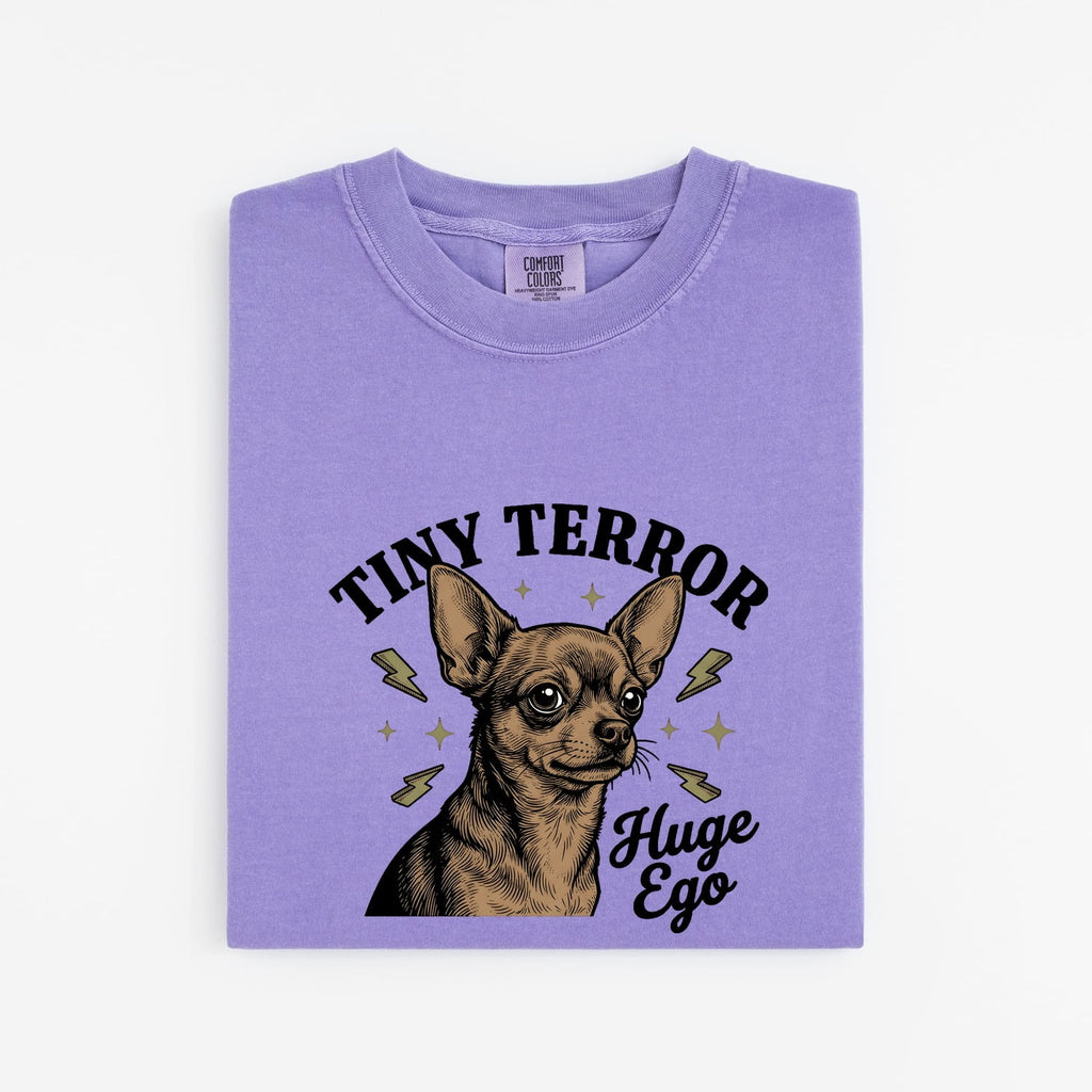 Chihuahua Puppy Shirt Dog Jokes Gift Women Retro Tee Puppy T-Shirt Dog Fan Canine Tshirt Humor Graphic Sketch Thunder Bolts Tshirt