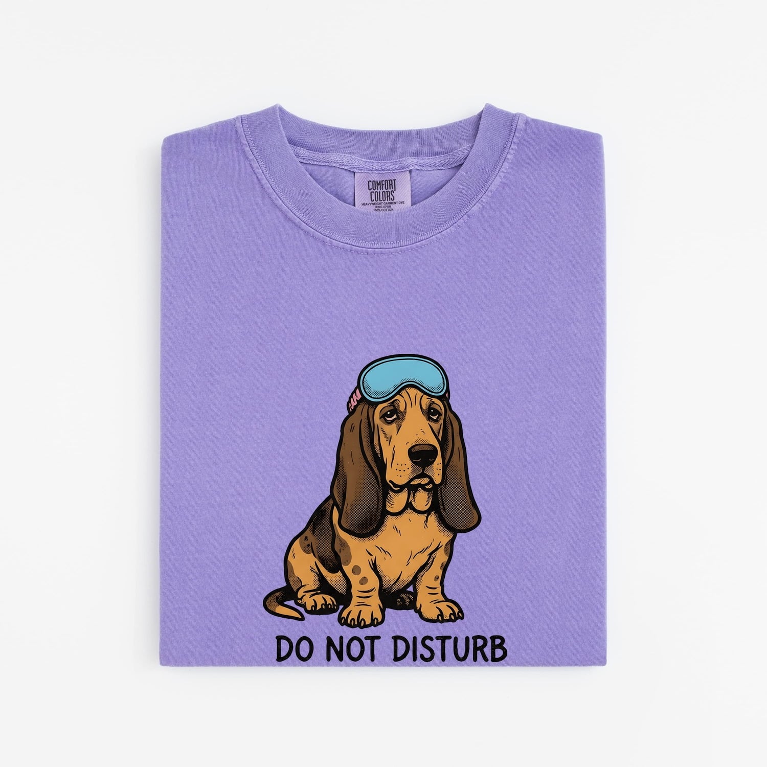 Basset Hound Shirt Dog Satire Gift Women Animated Tee Hound T-Shirt Dog Fan Cartoon Tshirt Parody Graphic Sketch Night Mask Tshirt