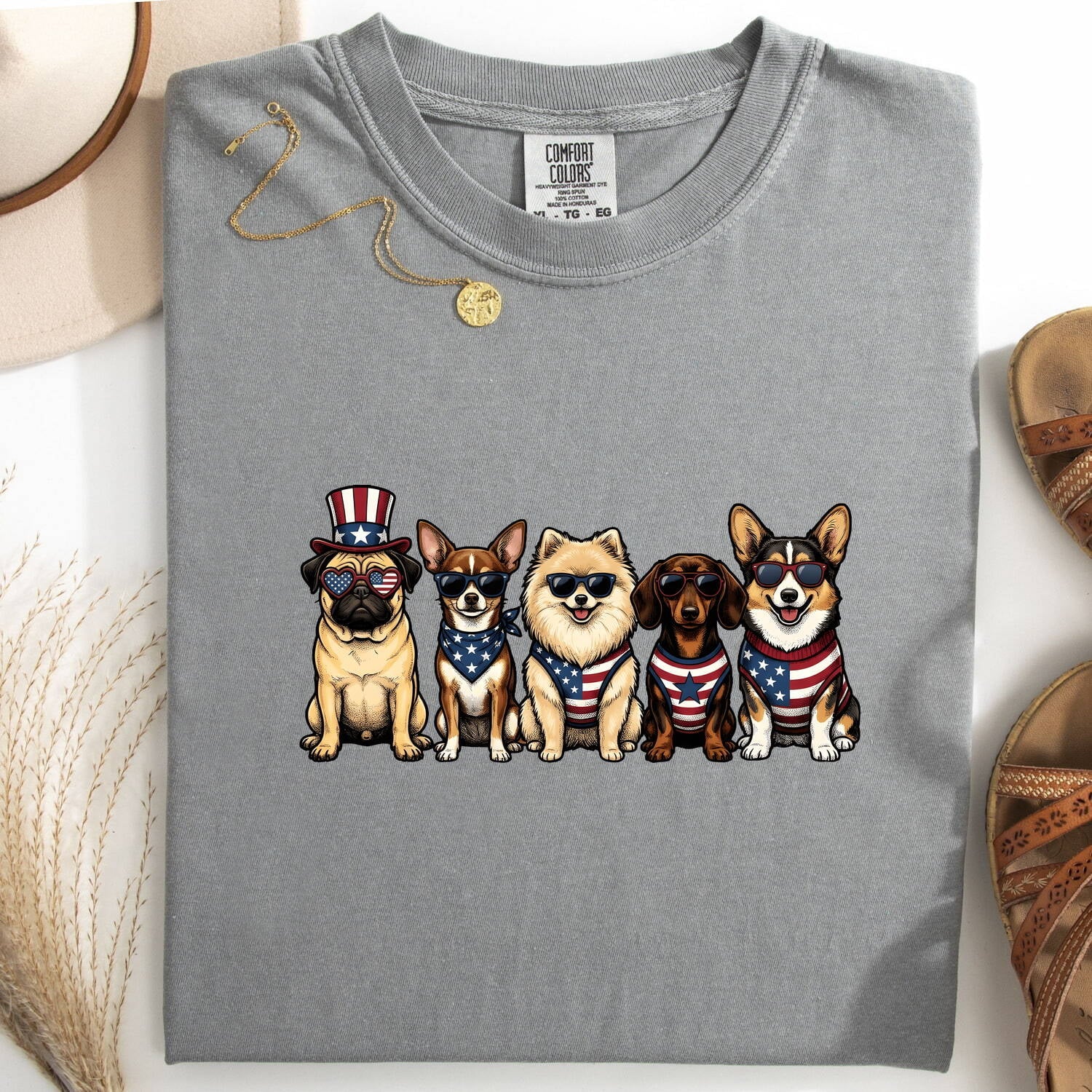 Freedom Dogs Shirt 4th Of July Canine Gift Women Caricature Tee Liberty Dogs T-Shirt Independence Day Fan Cartoon Tshirt Dog Graphic Old