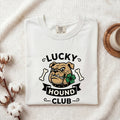 Bulldog Shirt St Patrick's Day Puppy Gift Women Line Art Tee Bulldog T-Shirt St Patricks Fan Bulldog Illustration Classic Irish Clover