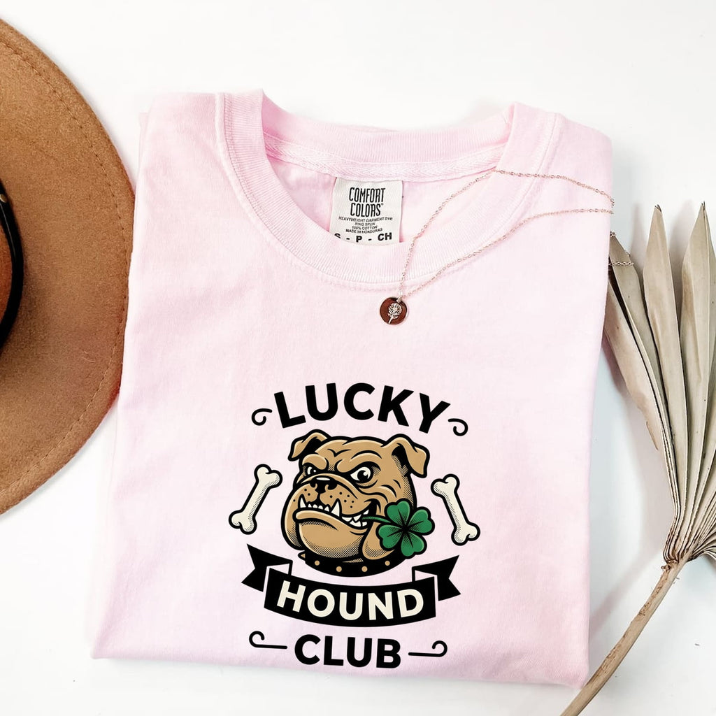 Bulldog Shirt St Patrick's Day Puppy Gift Women Line Art Tee Bulldog T-Shirt St Patricks Fan Bulldog Illustration Classic Irish Clover