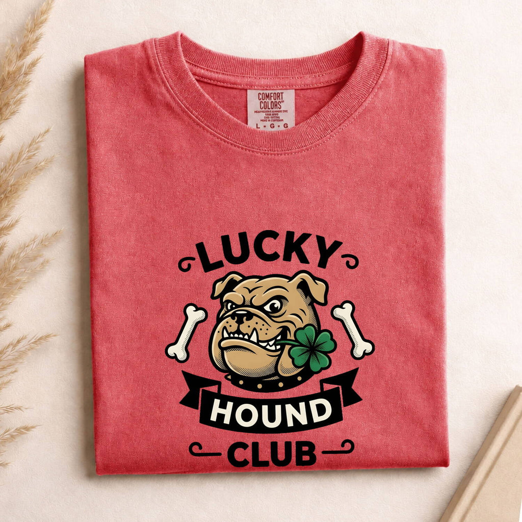 Bulldog Shirt St Patrick's Day Puppy Gift Women Line Art Tee Bulldog T-Shirt St Patricks Fan Bulldog Illustration Classic Irish Clover