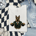 German Shepherd Bike Rider Shirt Dog Motorcycle Gear Gift Women Old School Tee Alsatian T-Shirt Dog Fan Shepherd Tshirt Biker Graphic Line