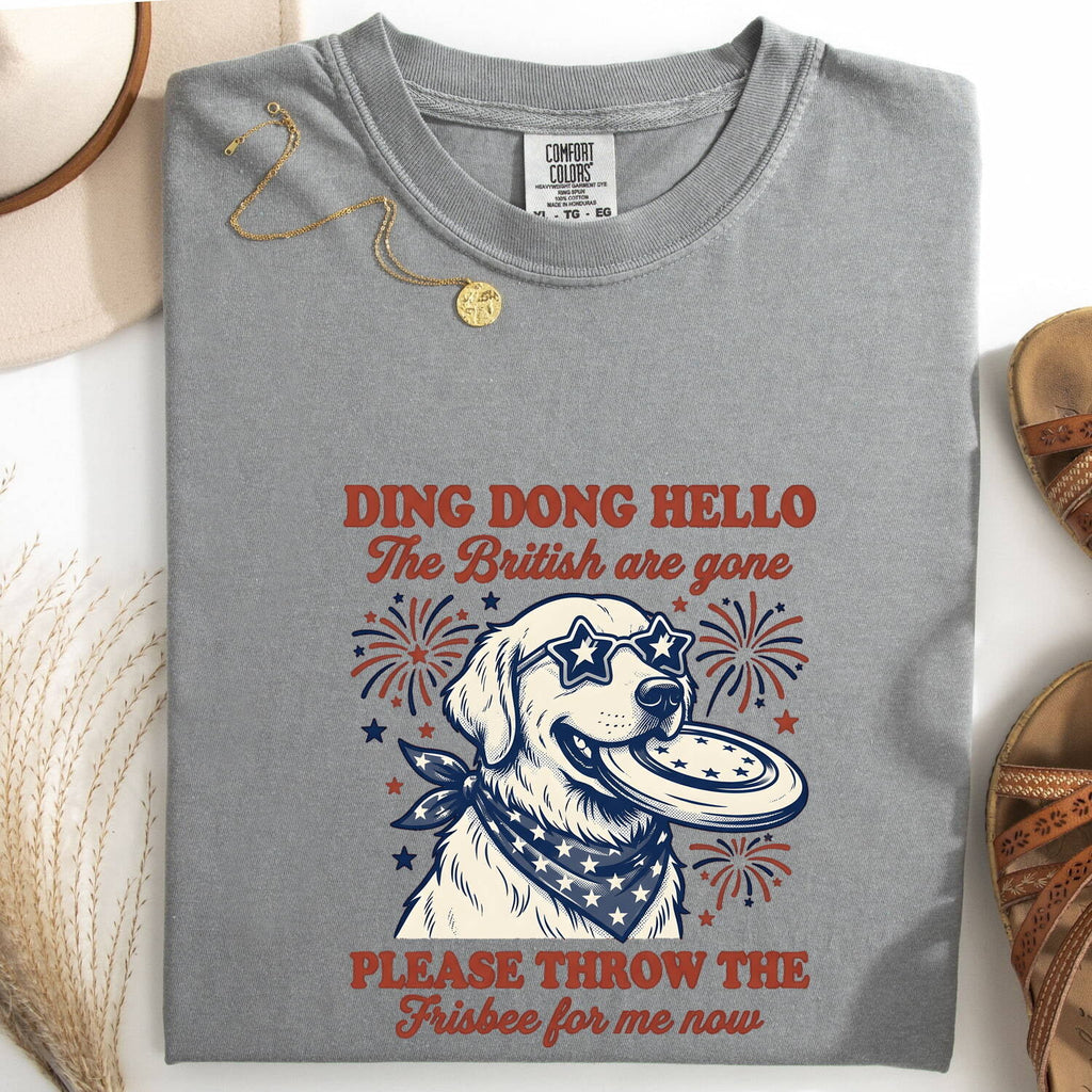 Golden Dog Shirt 4th Of July Canine Gift Women Aged Tee Dog T-Shirt Independence Day Fan Vintage Tshirt Puppy Graphic Primitive Firework