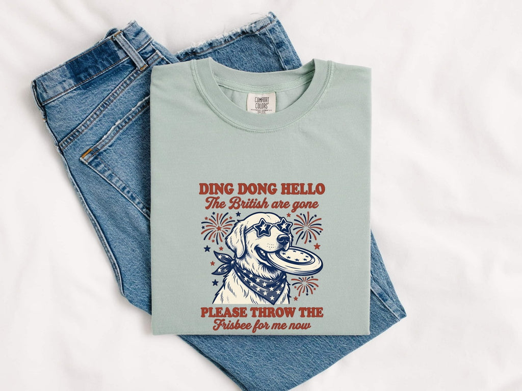 Golden Dog Shirt 4th Of July Canine Gift Women Aged Tee Dog T-Shirt Independence Day Fan Vintage Tshirt Puppy Graphic Primitive Firework