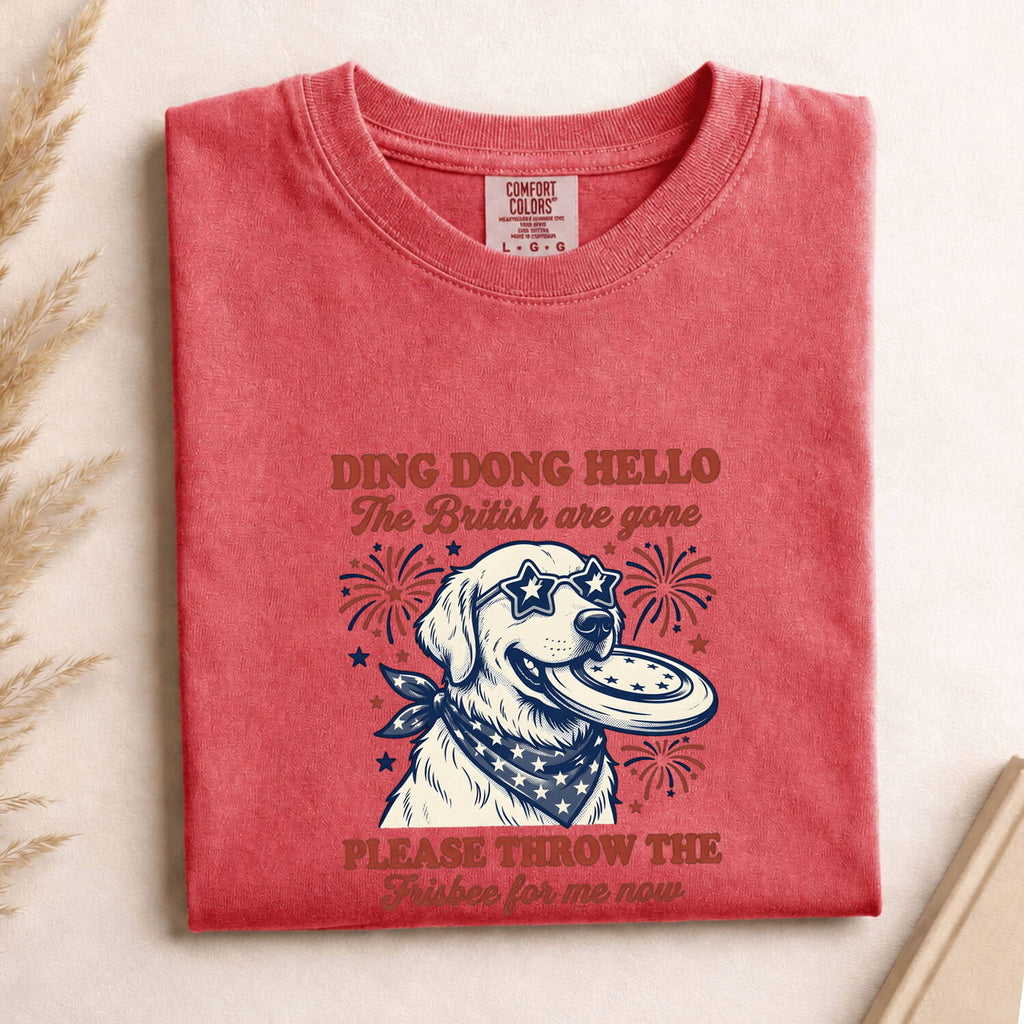Golden Dog Shirt 4th Of July Canine Gift Women Aged Tee Dog T-Shirt Independence Day Fan Vintage Tshirt Puppy Graphic Primitive Firework