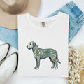 Irish Wolfhound Shirt St Patrick's Day Puppy Gift Women Tribal Tee Wolfhound T-Shirt Shamrock Fan Celtic Tshirt Dog Graphic Line Art Bloom