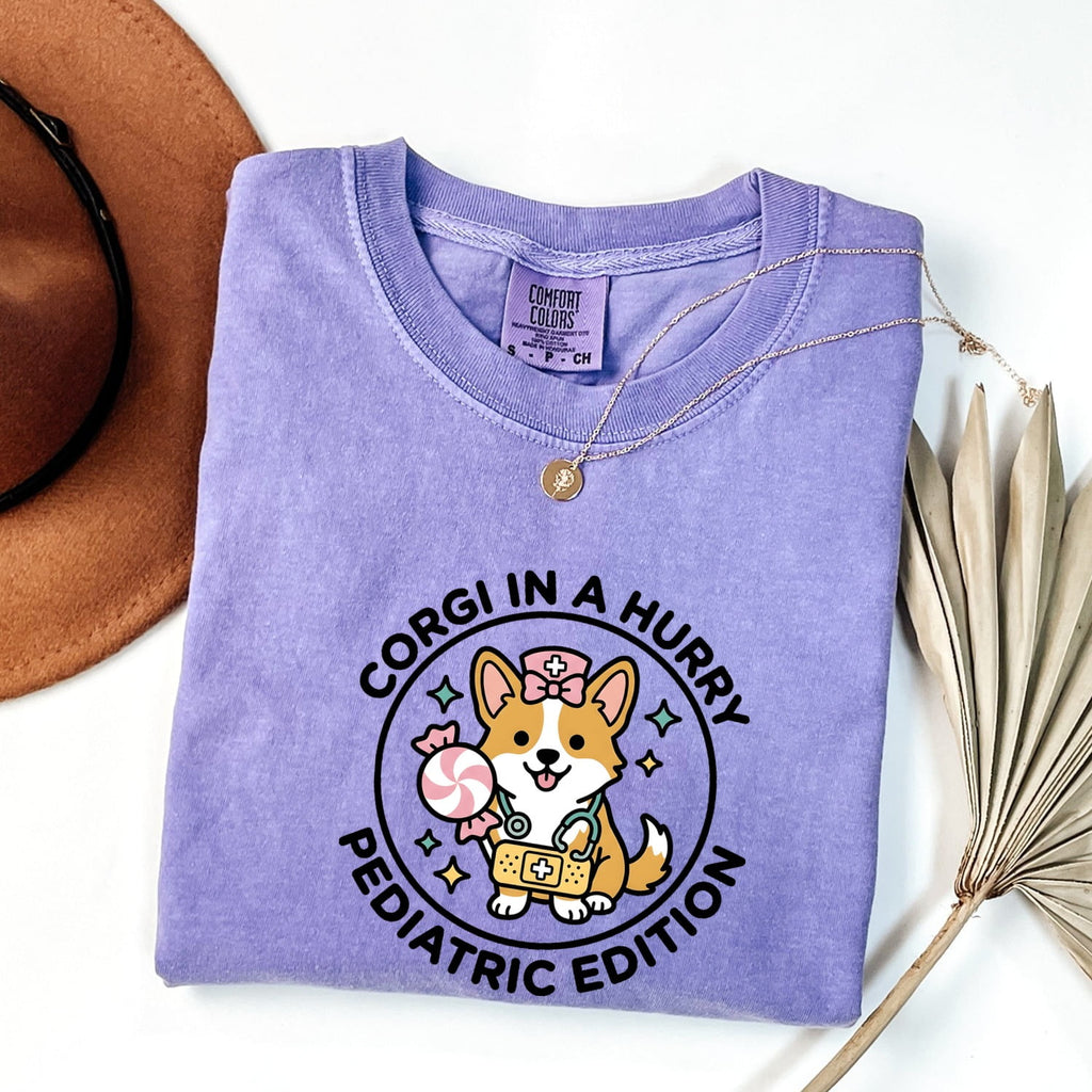 Corgi Caretaker Shirt Nurses Mammal Gift Women Fun Tee Corgi Mom T-Shirt Nurse Enthusiast Animal Graphic Design Creature Illustration