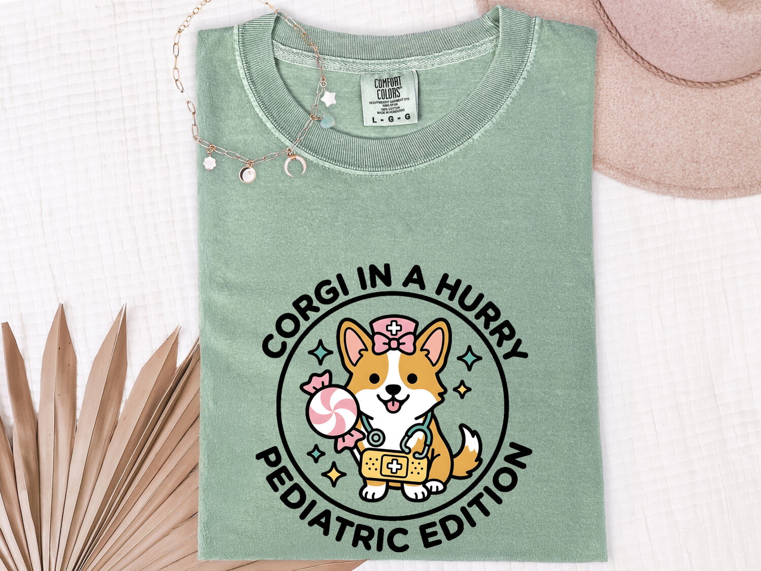 Corgi Caretaker Shirt Nurses Mammal Gift Women Fun Tee Corgi Mom T-Shirt Nurse Enthusiast Animal Graphic Design Creature Illustration