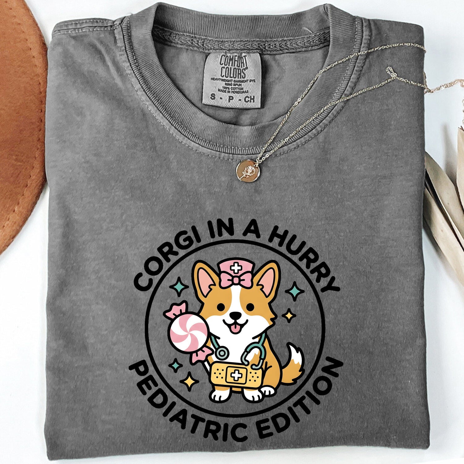 Corgi Caretaker Shirt Nurses Mammal Gift Women Fun Tee Corgi Mom T-Shirt Nurse Enthusiast Animal Graphic Design Creature Illustration