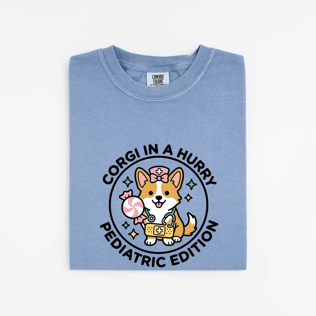 Corgi Caretaker Shirt Nurses Mammal Gift Women Fun Tee Corgi Mom T-Shirt Nurse Enthusiast Animal Graphic Design Creature Illustration