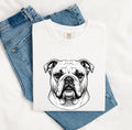 Bulldog Shirt for Women – Old School Cartoon Muzzle Face Illustration Graphic Tee