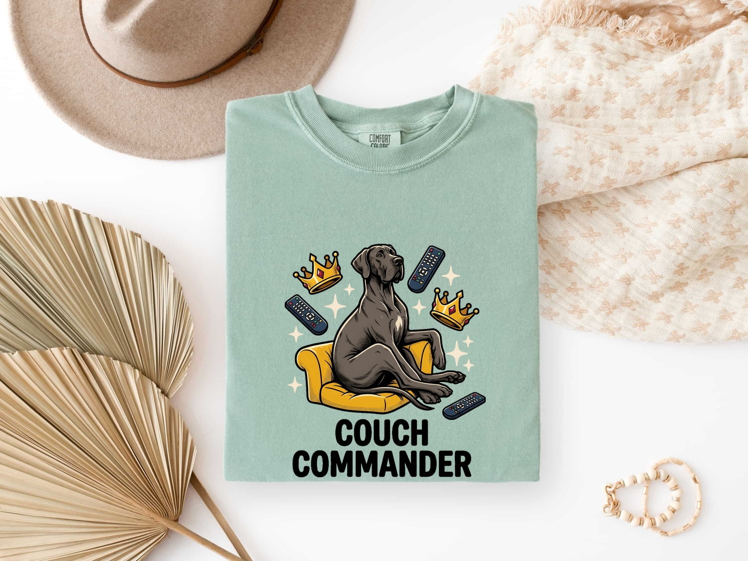Great Dane Shirt for Women – Funny Caricature Loveseat Comedy Dog Graphic Tee