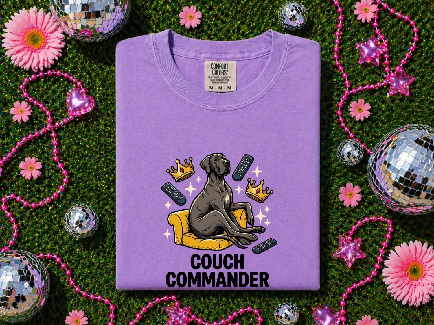 Great Dane Shirt for Women – Funny Caricature Loveseat Comedy Dog Graphic Tee