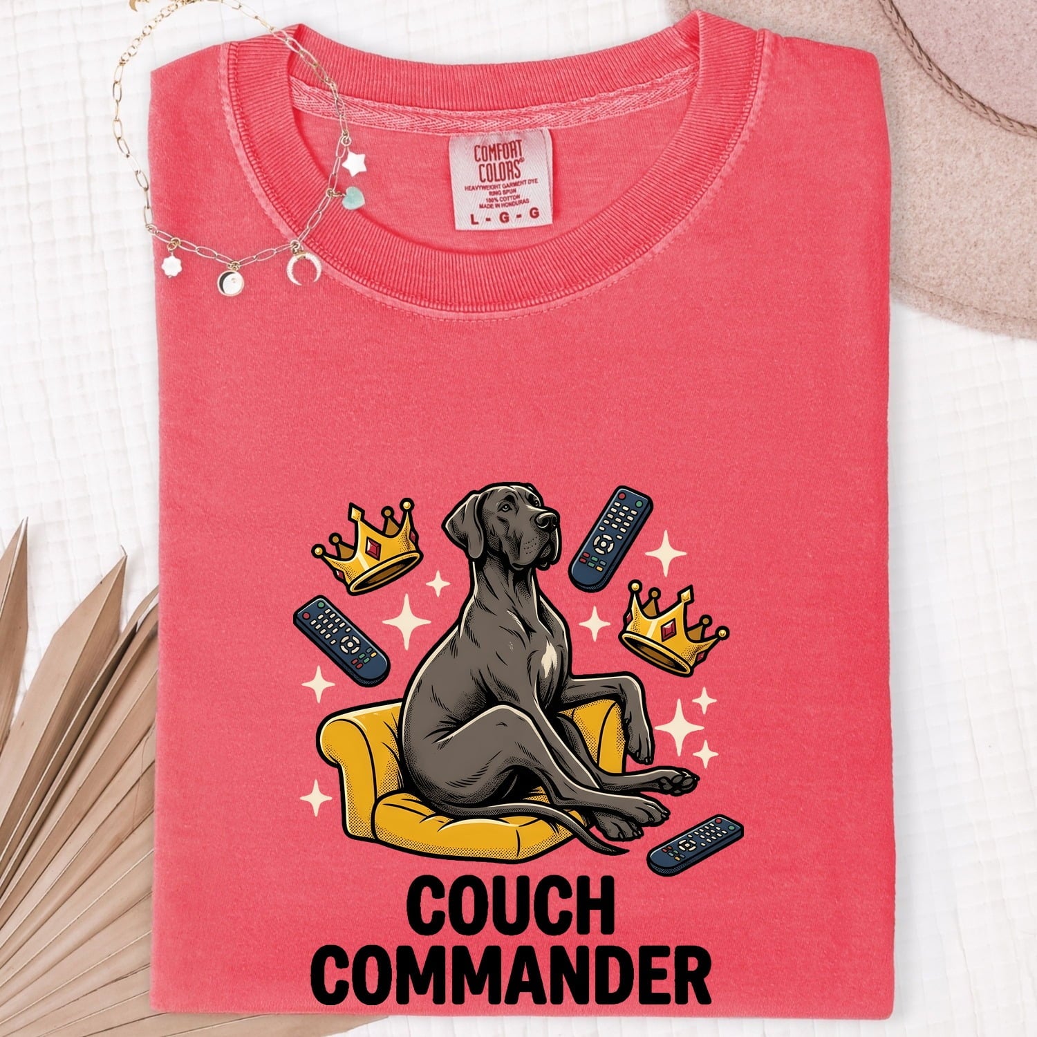 Great Dane Shirt for Women – Funny Caricature Loveseat Comedy Dog Graphic Tee