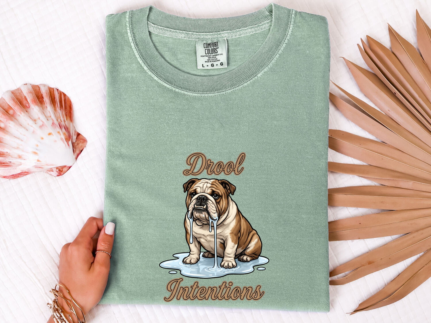 Bulldog Pup Shirt Dog Laugh Gift Women Cartoonish Tee Puppy T-Shirt Dog Fan Cute Tshirt Funny Graphic Antique Wet Mouth Tshirt